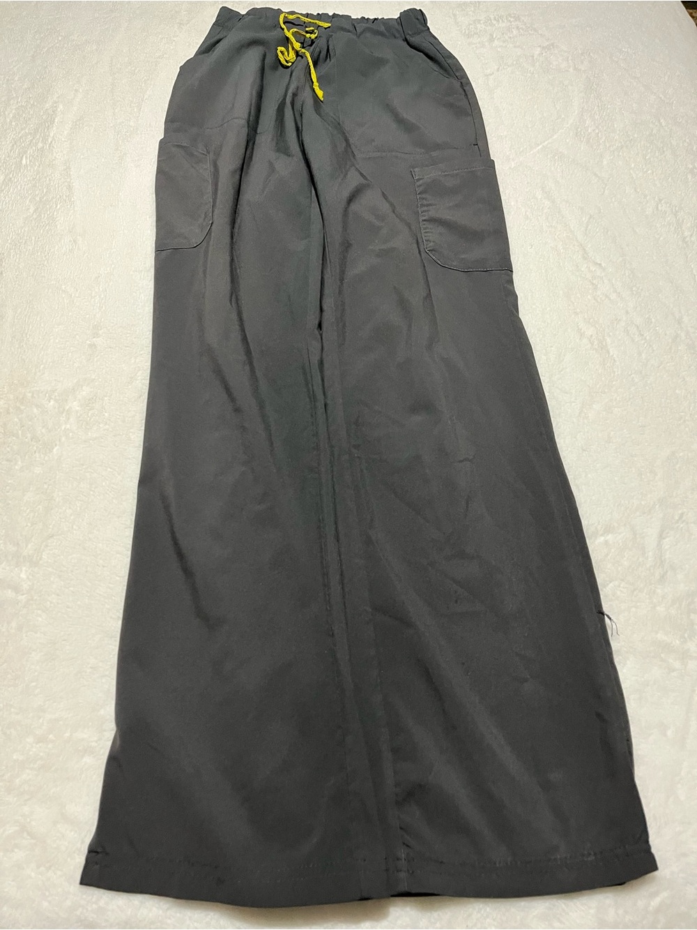 Grey Wide-Leg Scrub Pants